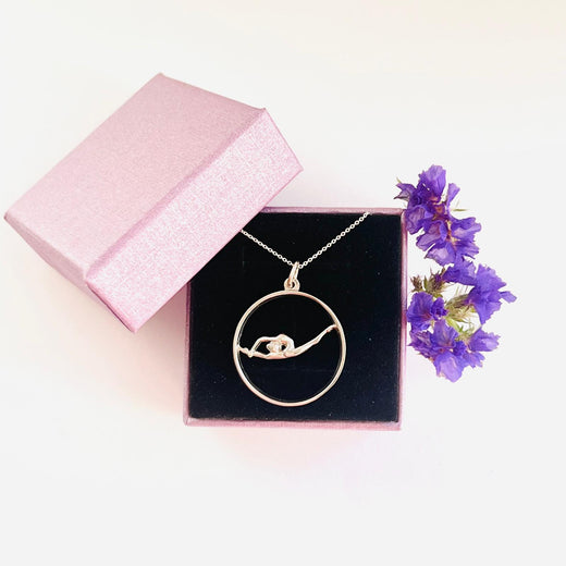Silver Necklace with Pearl "Flying Gymnast"