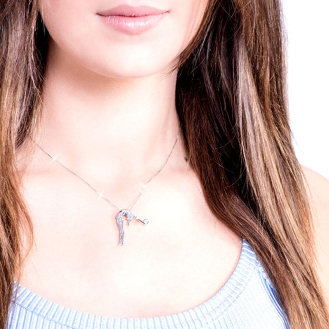 Venetian 925 Silver Necklace "Gymnast exercise with a Ball"