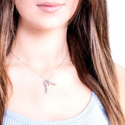 Venetian 925 Silver Necklace "Gymnast exercise with a Ball"