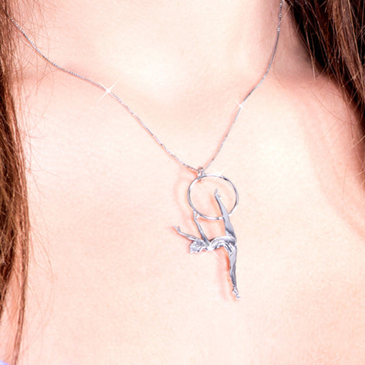 Venetian Silver 925 Necklace "Gymnast with Hoop"