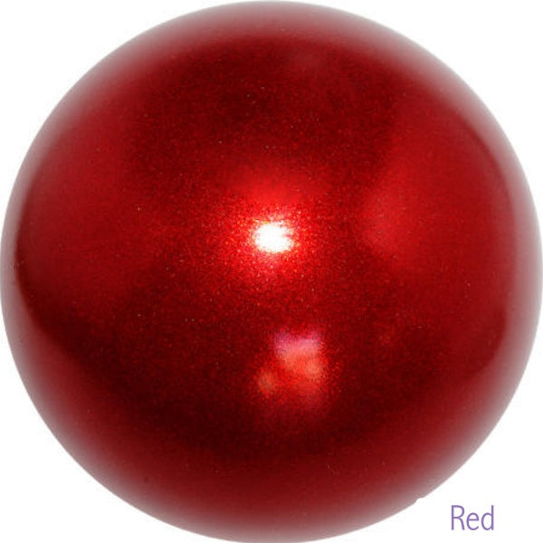 Gymnastics ball with glitter 16cm - Red colour