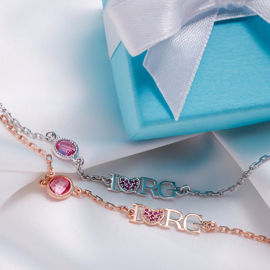 Silver Bracelet "I love RG"