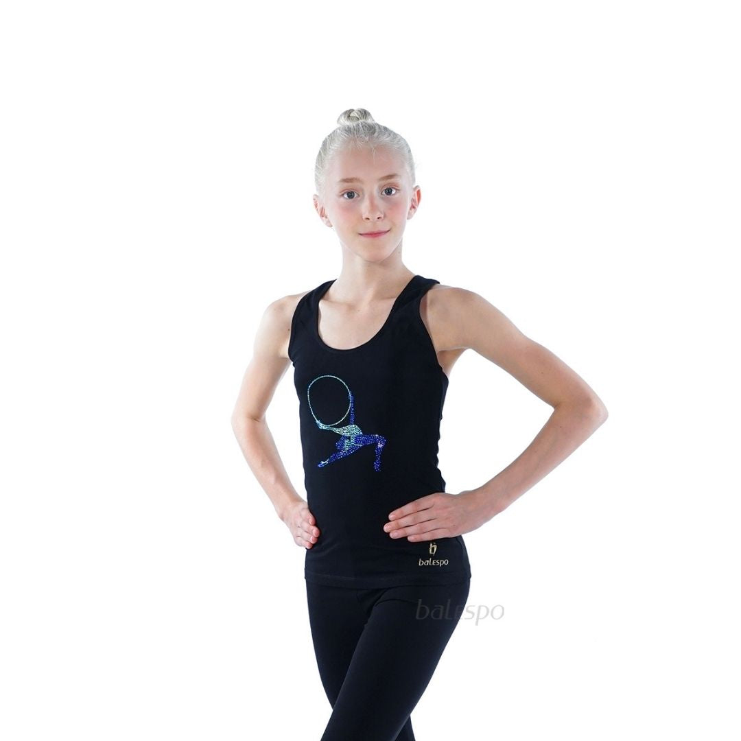 Gymnastics racerback tank top with crystals