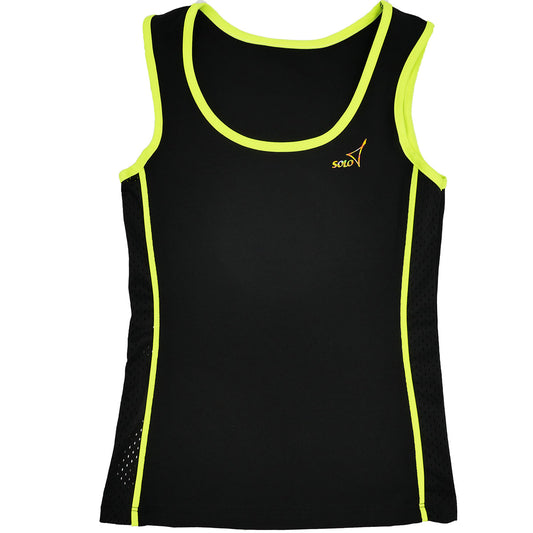 black tanktop with lime trim