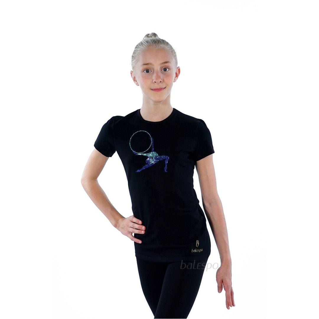 Gymnastics T-shirt with crystals