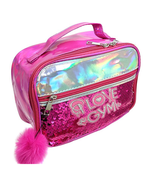 Sequin beauty case "I LOVE GYM"