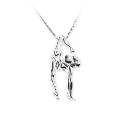 Venetian Silver 925 Necklace "Gymnast with Ball"