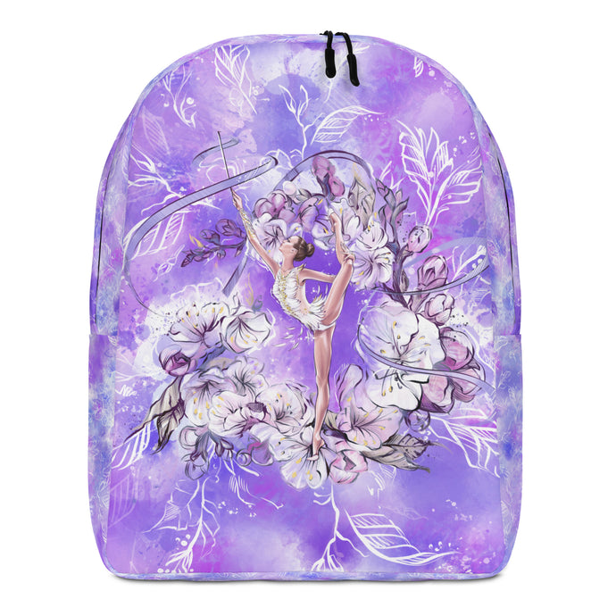 Minimalist backpack with Gymnast print