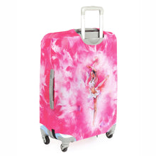 Load image into Gallery viewer, pink luggage cover with gymnast print
