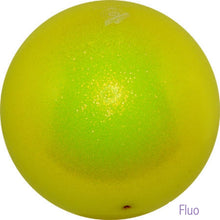 Load image into Gallery viewer, Gymnastics ball with glitter 16cm - Fluo Yellow colour
