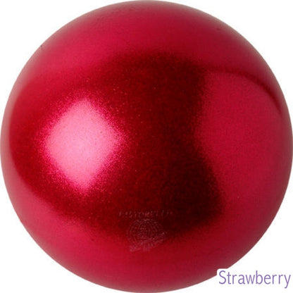 Gymnastics ball with glitter 16cm - Strawberry colour