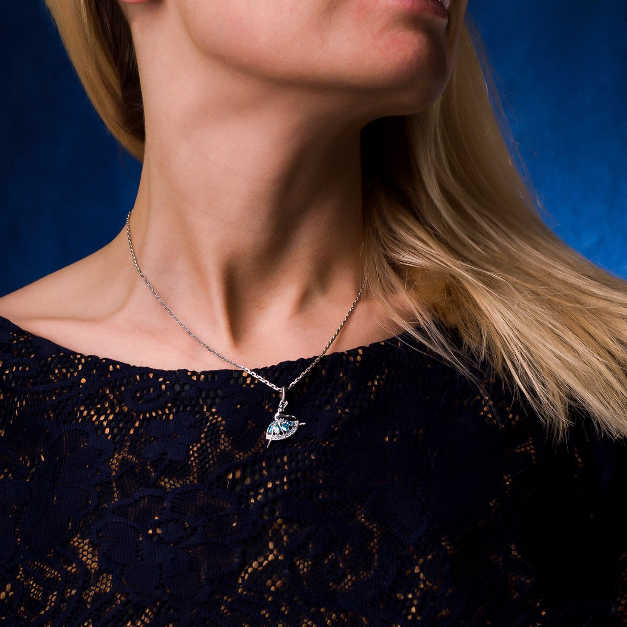 Silver pendant with Gemstones "Ballerina"