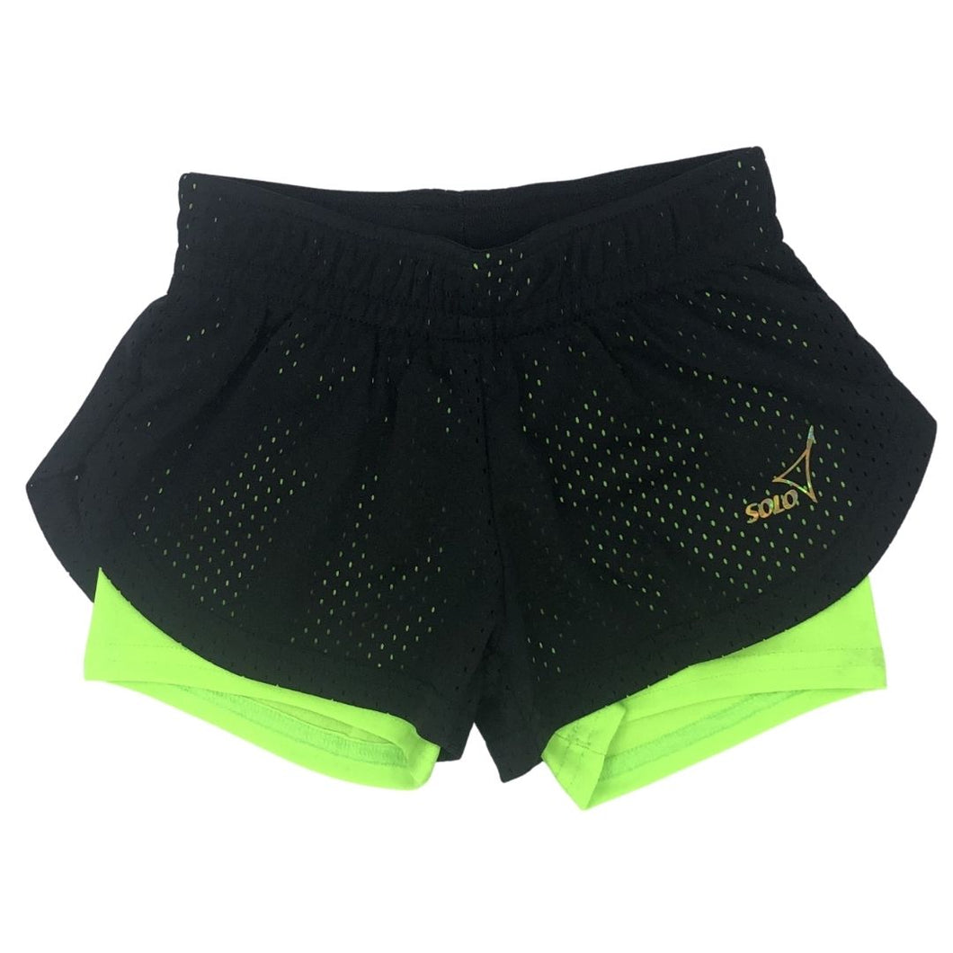 solo double layer shorts green