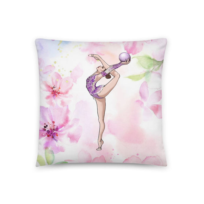 Gymnast with a Ball Print Pillow
