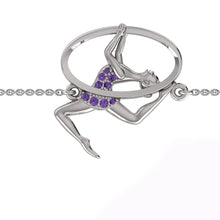 Load image into Gallery viewer, Silver Bracelet &quot;Gymnast with Hoop&quot;
