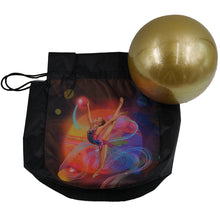 Load image into Gallery viewer, brown bag for rhythmic gymnastics ball with gymnast print
