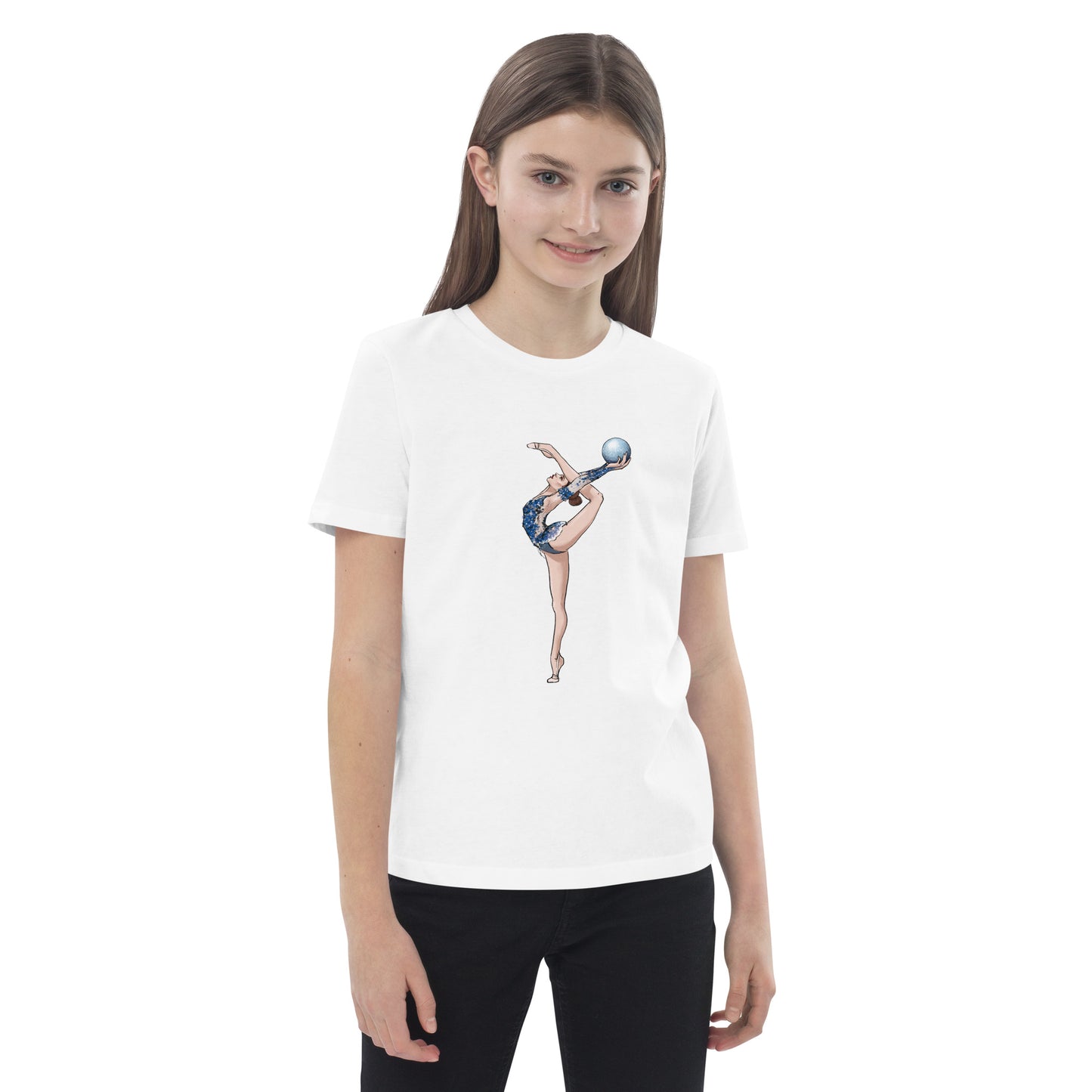 Organic cotton kids t-shirt Gymnast with Ball