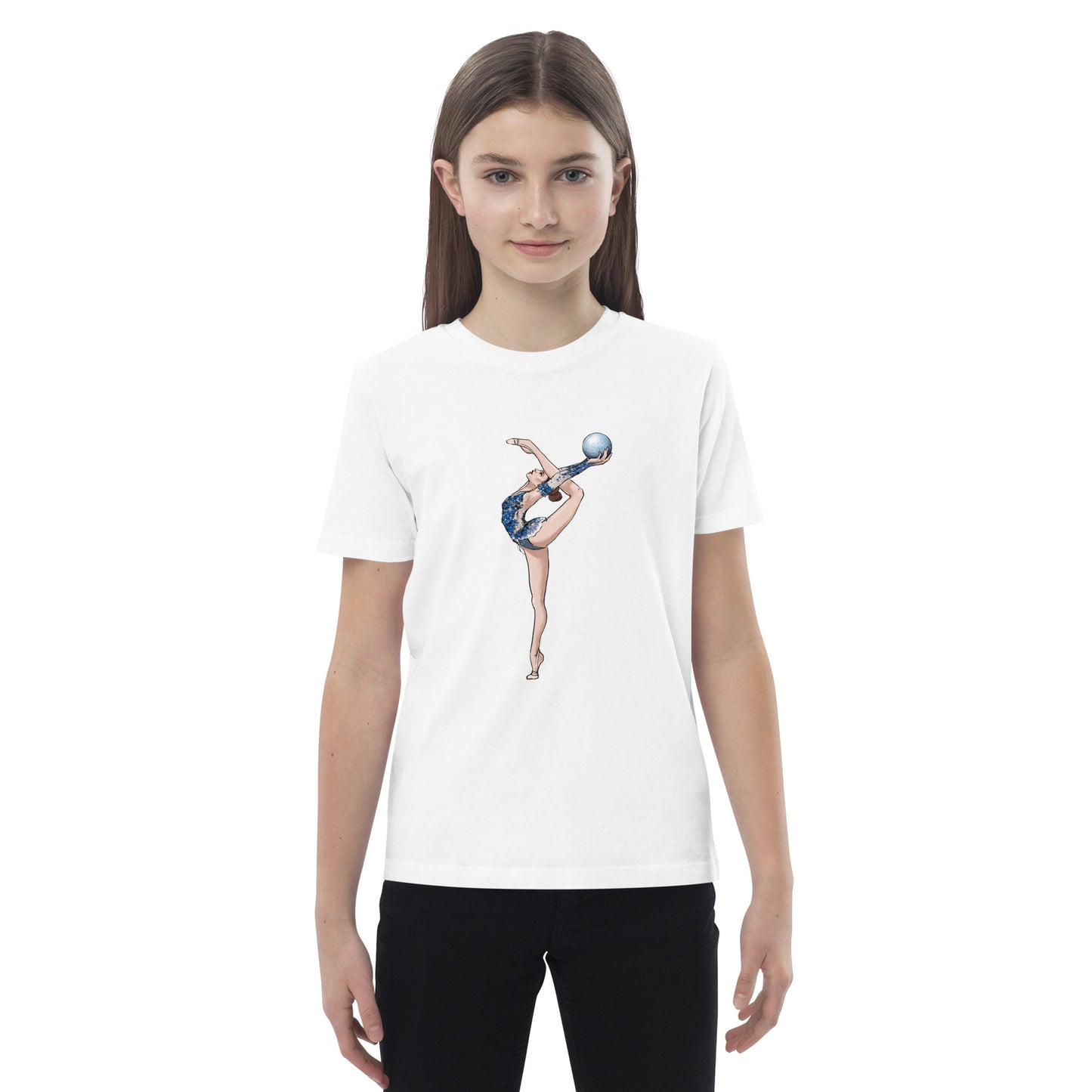 Organic cotton kids t-shirt Gymnast with Ball