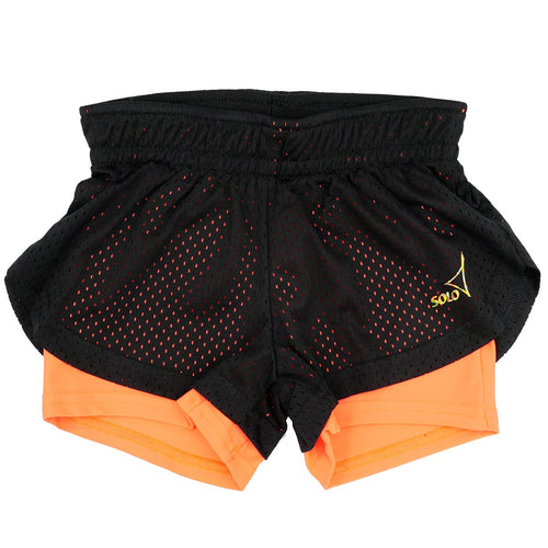 solo double layer shorts orange