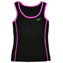 Load image into Gallery viewer, black tank top with pink trim
