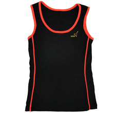 Load image into Gallery viewer, black tanktop with an orange trim
