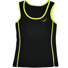 Load image into Gallery viewer, black tanktop with lime trim
